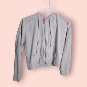 Hippie Rose Cream Zip-Up Sweater
